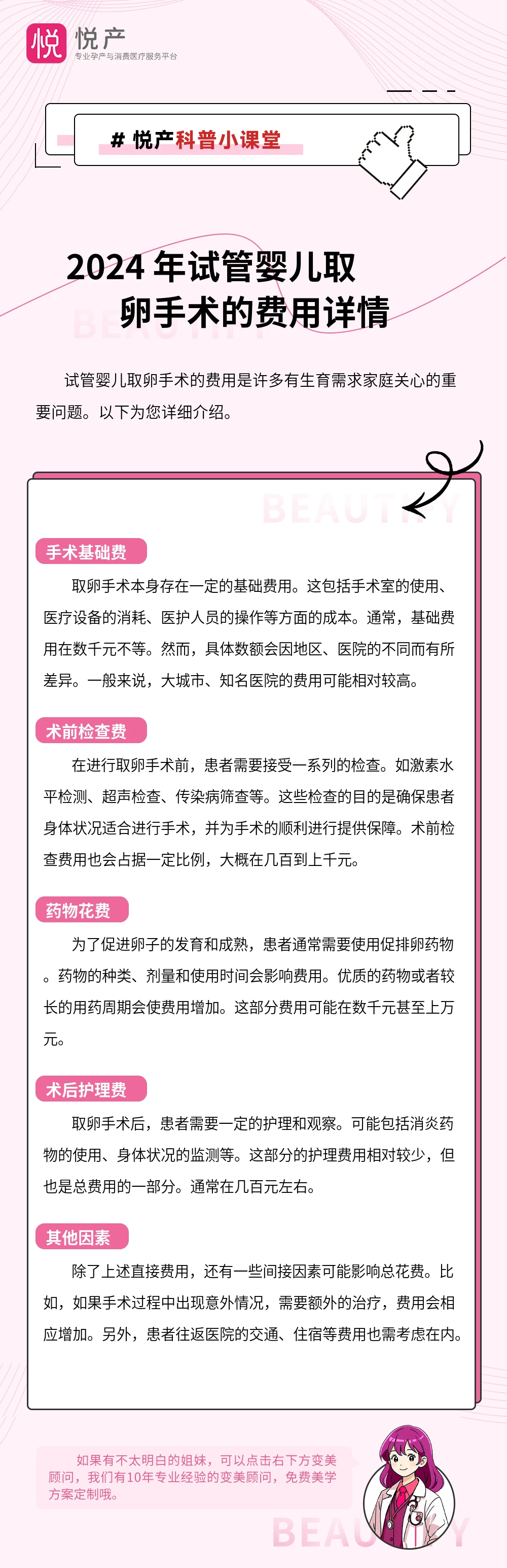 2024 年试管婴儿取卵手术的费用详情