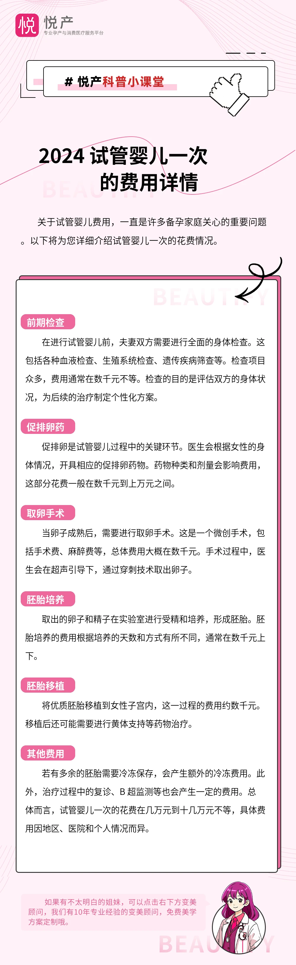 2024 试管婴儿一次的费用详情