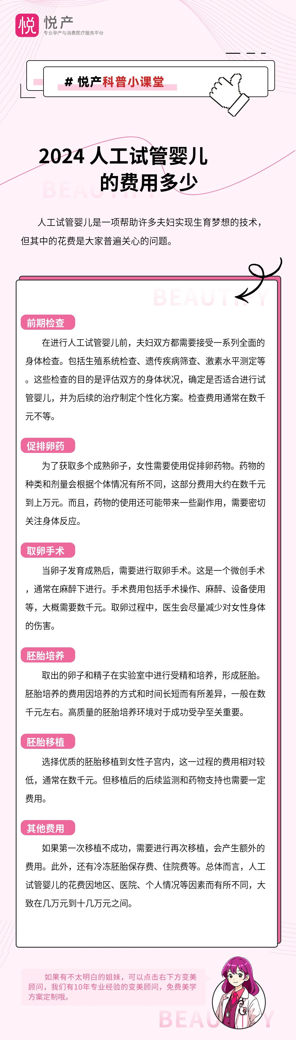 2024 人工试管婴儿的费用多少