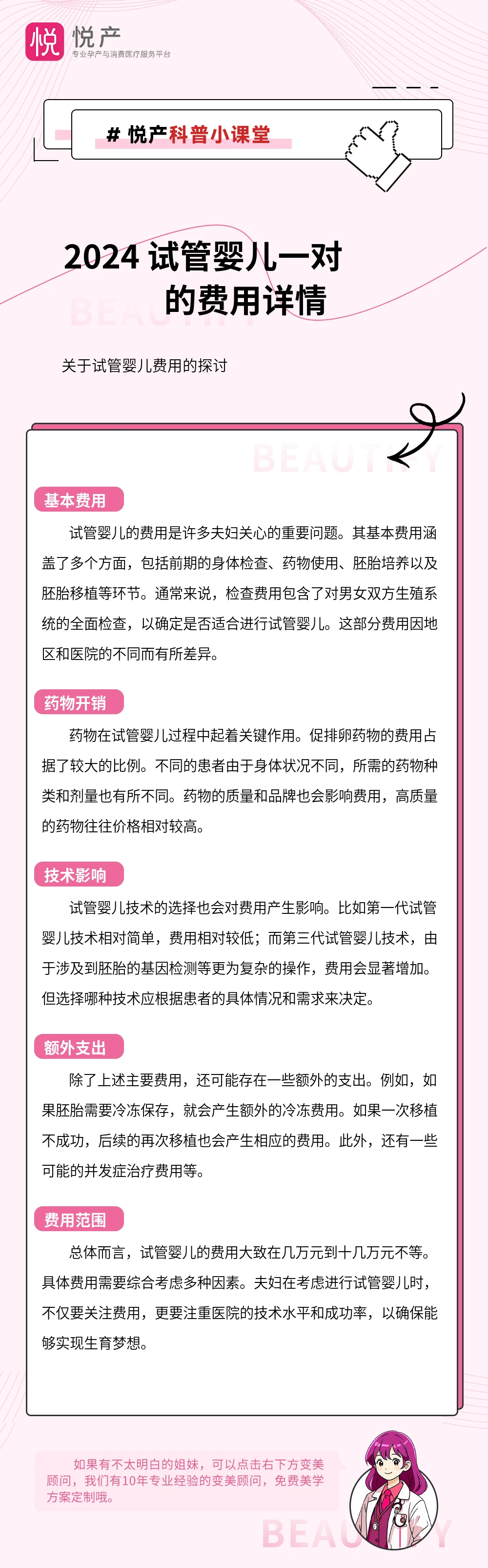 2024 试管婴儿一对的费用详情