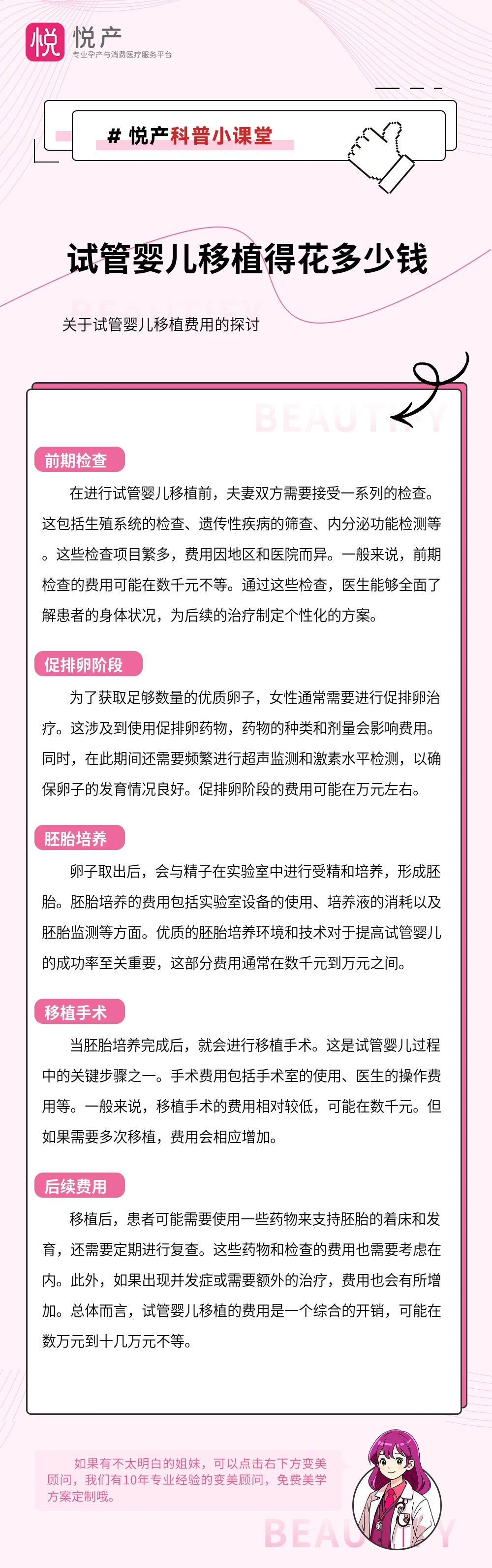 试管婴儿移植得花多少钱