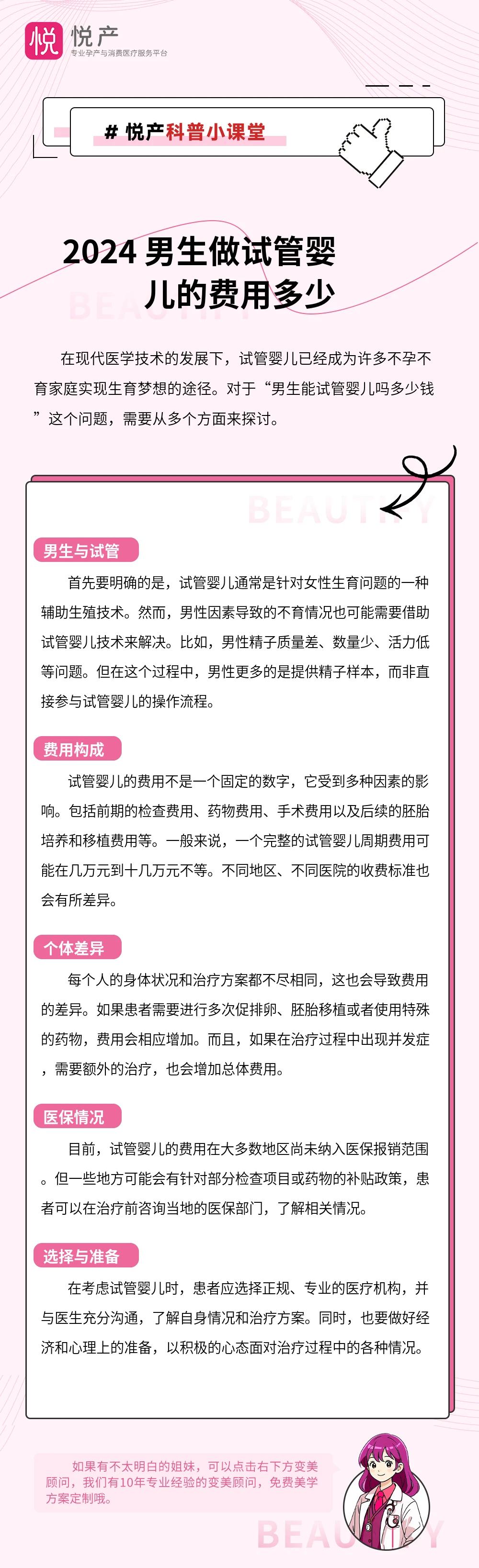 2024 男生做试管婴儿的费用多少