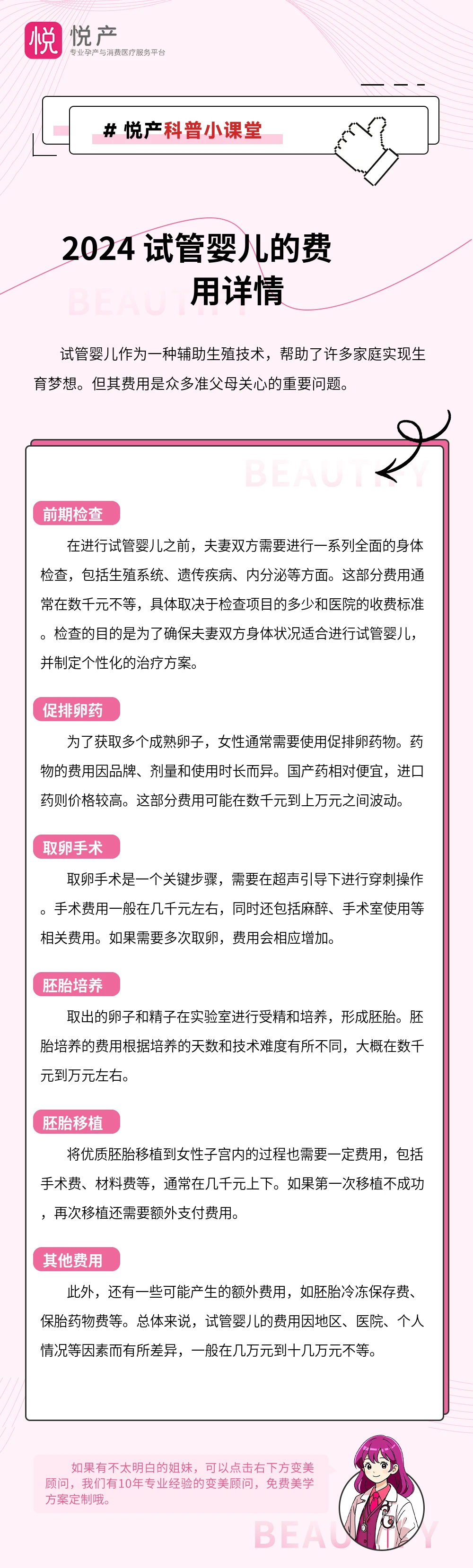 2024 试管婴儿的费用详情