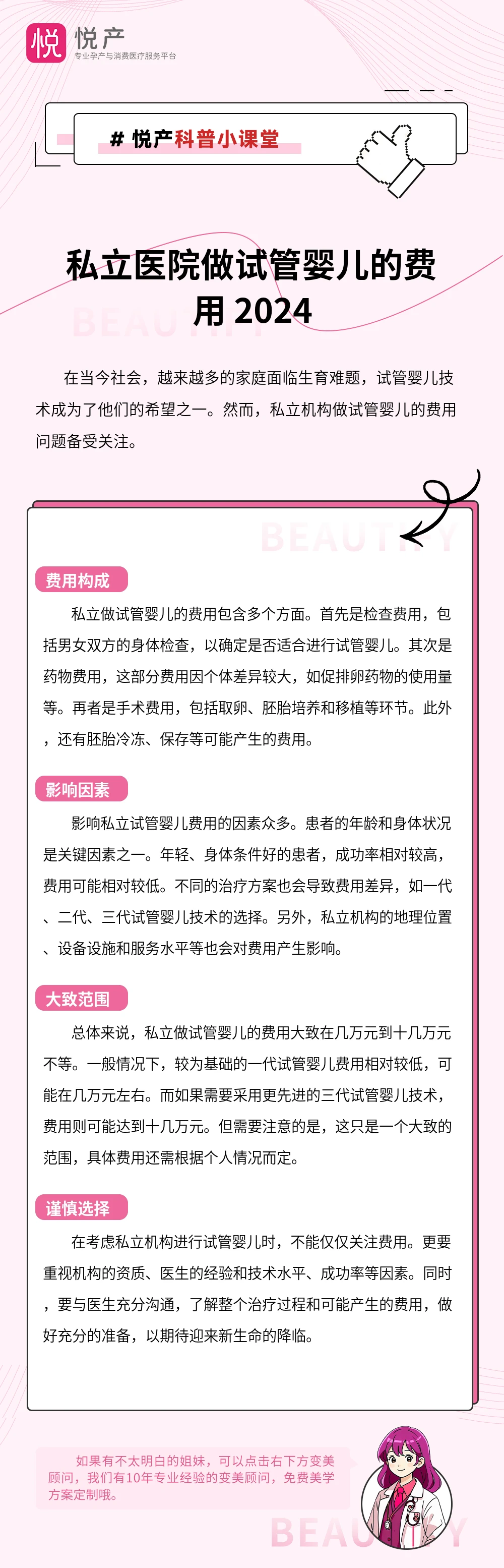 私立医院做试管婴儿的费用 2024