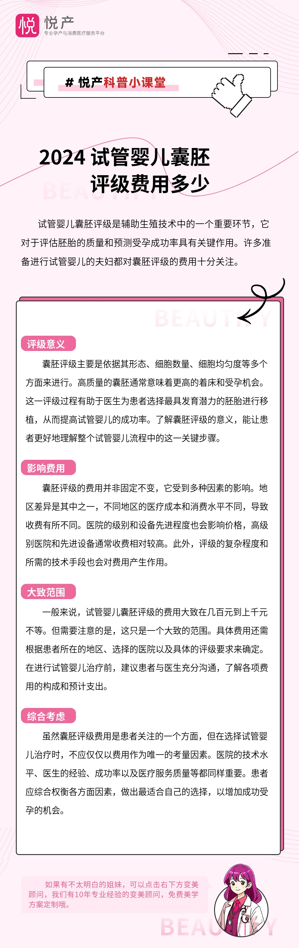 2024 试管婴儿囊胚评级费用多少
