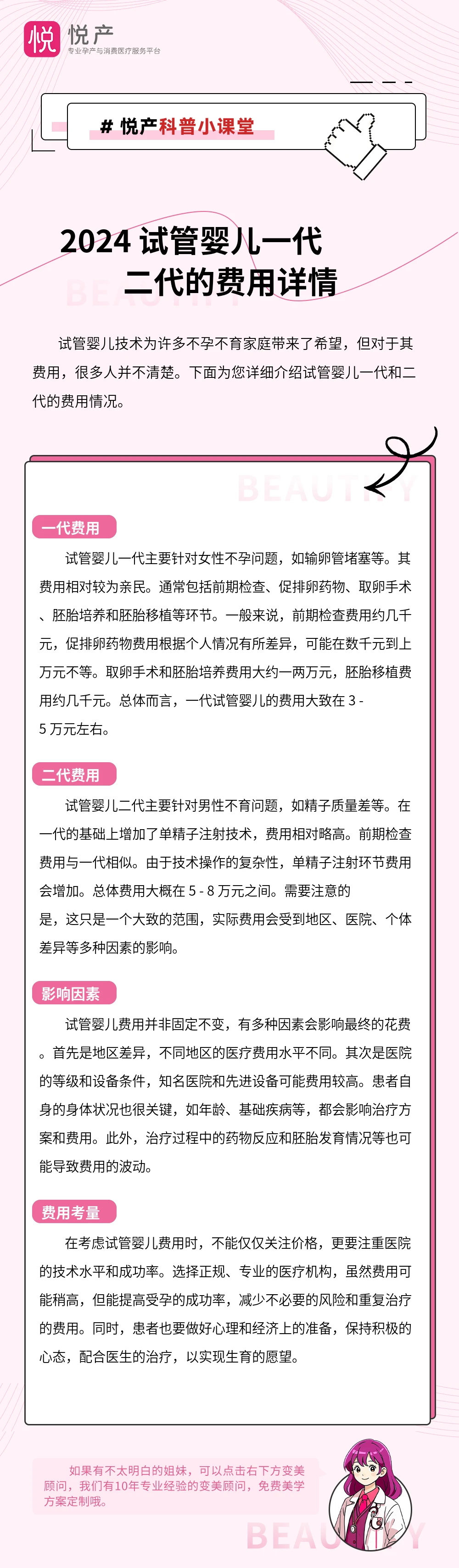 2024 试管婴儿一代二代的费用详情