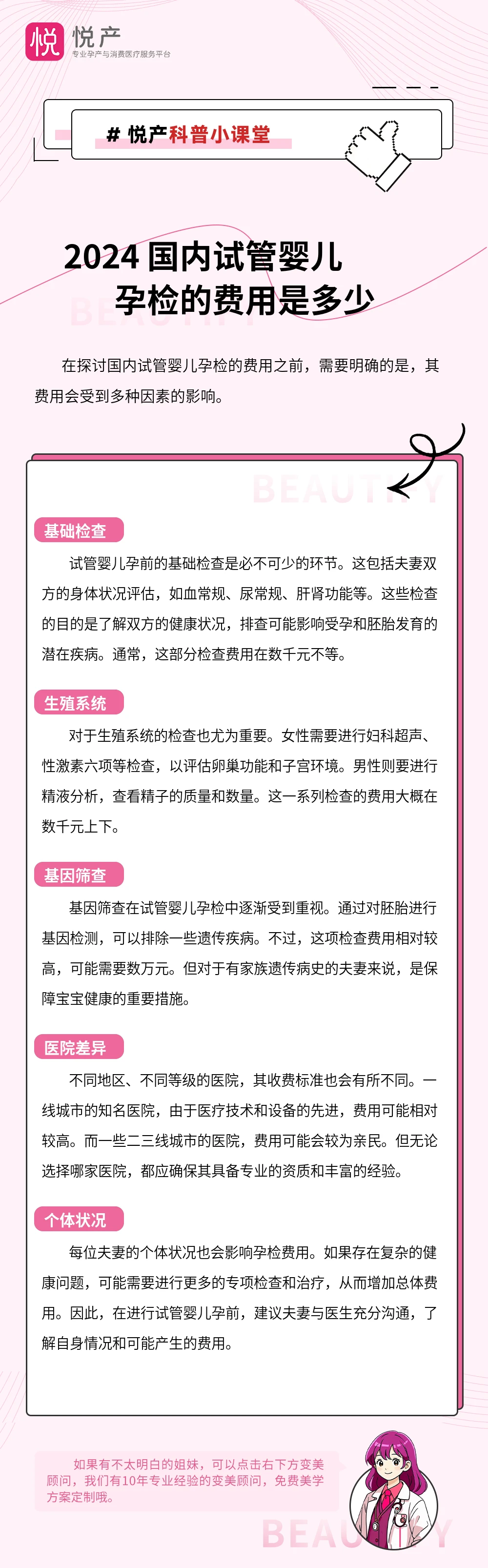 2024 国内试管婴儿孕检的费用是多少