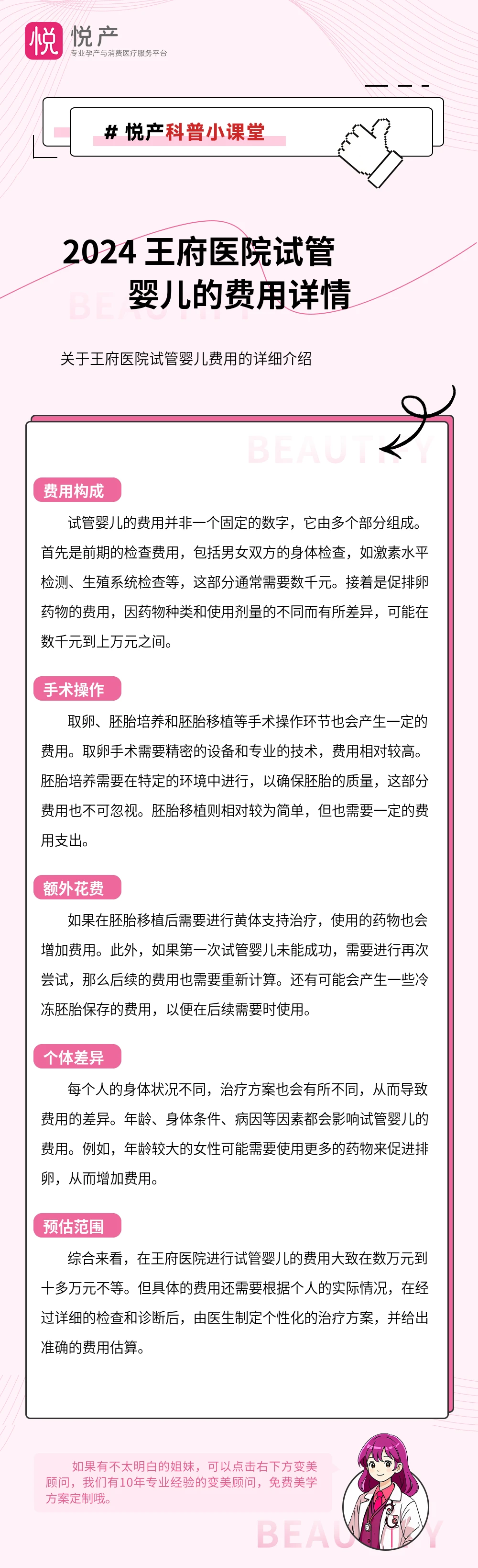 2024 王府医院试管婴儿的费用详情